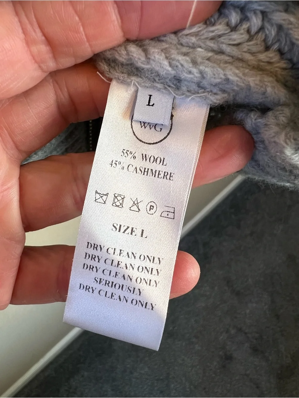 Wolf vs Goat Wool Chunky Pullover Hoodie Sweater Grey